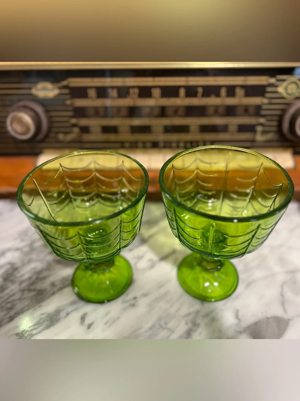 ✨NEW💚Target Bullseye Playground 2026 Halloween Green Glass Goblet Stemware Set🥂